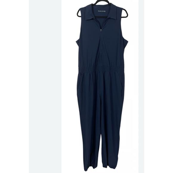 Abercrombie And Fitch Jumpsuit Traveler Zip Up Women’s Size Large Tall - Picture 5 of 8
